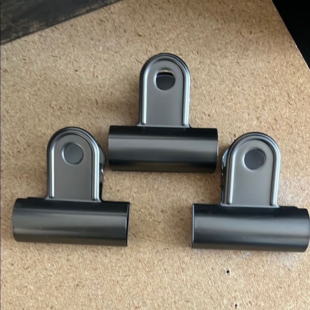 Crate&Barrel/ CB2 Set of Three gunmetal color Metal Clips